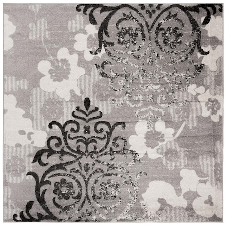 Safavieh 11 x 11 ft. Adirondack Power Loomed Square Area Rug Silver & Ivory ADR114B-11SQ